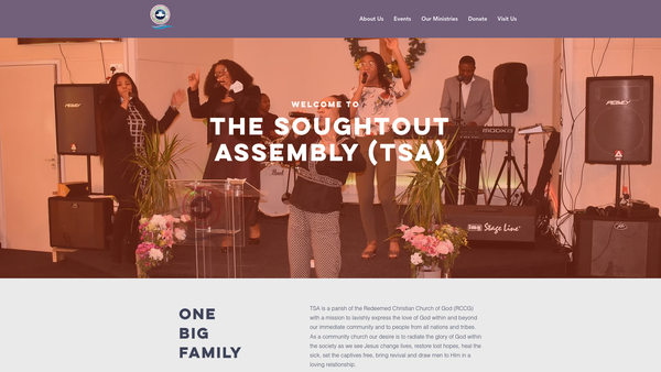 Screenshot of the The Redeemed Christian Church Of God, The Soughtout Assembly, Wolverhampton website