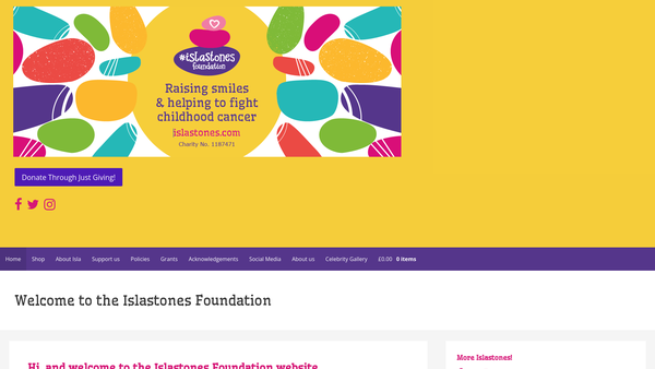 Screenshot of the Islastones Foundation website