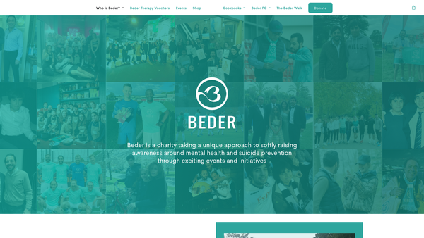 Screenshot of the Beder website