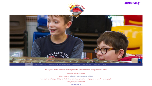 Screenshot of the The Engine Shed website