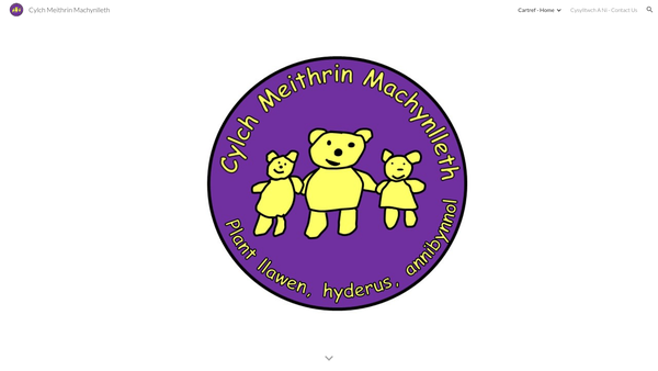 Screenshot of the Cylch Meithrin Machynlleth website