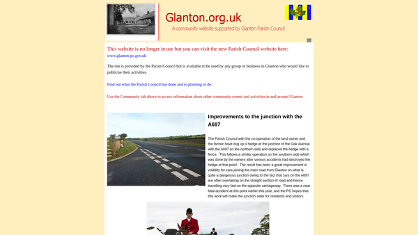 Screenshot of the Glanton Show website