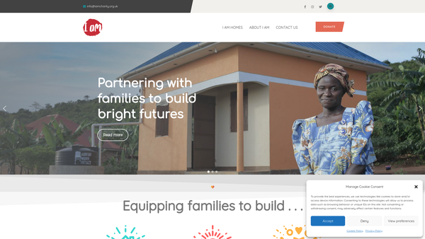 Screenshot of the I AM website