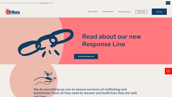 Screenshot of the Ella's Home website