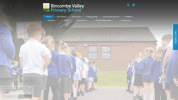 Screenshot of the Bincombe Valley Primary School Parent Teacher Friends Association website