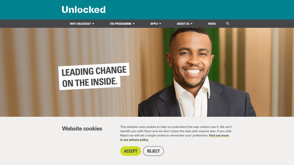 Screenshot of the Unlocked Graduates website