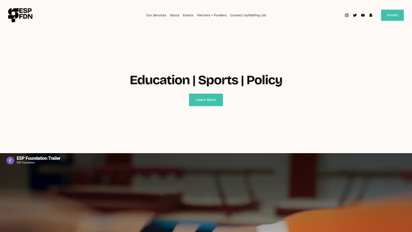 Screenshot of the Esp Foundation website