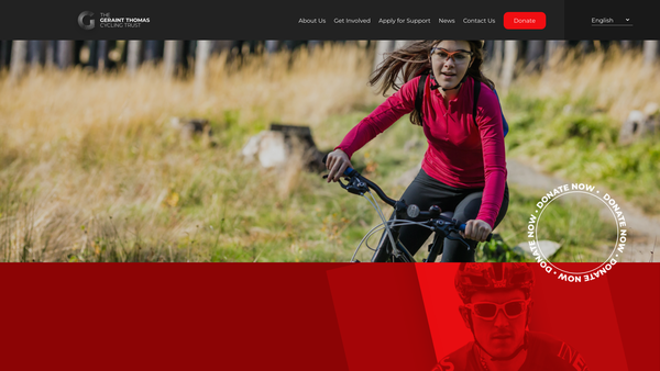 Screenshot of the The Geraint Thomas Cycling Trust website