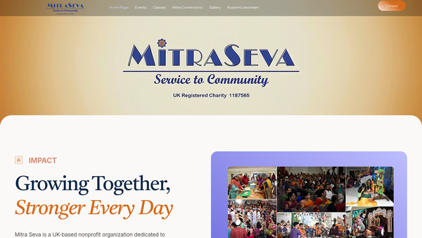 Screenshot of the Mitraseva website