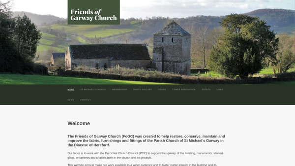 Screenshot of the Friends Of Garway Church website