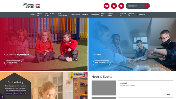 Screenshot of the Uffculme School Fund website