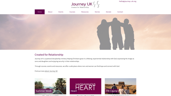 Screenshot of the Journey UK website