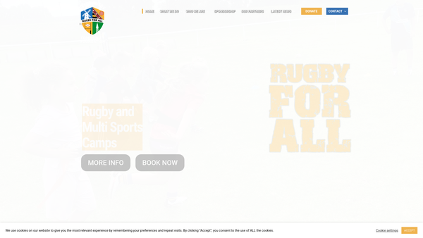 Screenshot of the The Fylde Rugby Community Foundation website