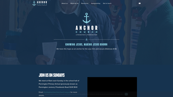 Screenshot of the Anchor Church Lymington And Pennington website