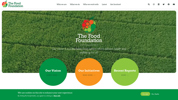 Screenshot of the Food Foundation website