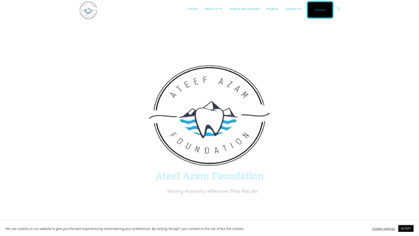 Screenshot of the Ateef Azam Foundation website