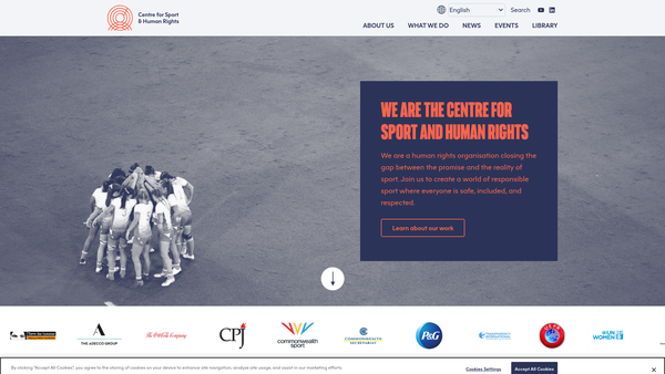Screenshot of the Centre For Sport And Human Rights Limited website