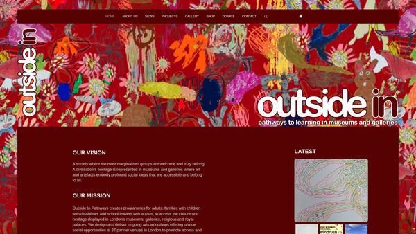 Screenshot of the Outside In Pathways Ltd website