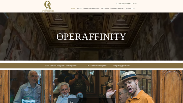 Screenshot of the Operaffinity website