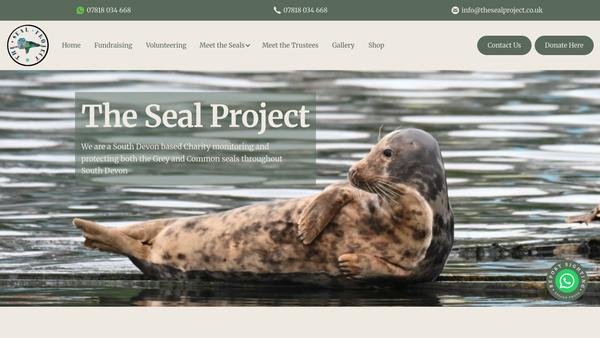 Screenshot of the The Seal Project website