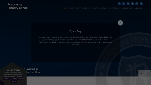 Screenshot of the Friends Of Roxbourne Community website