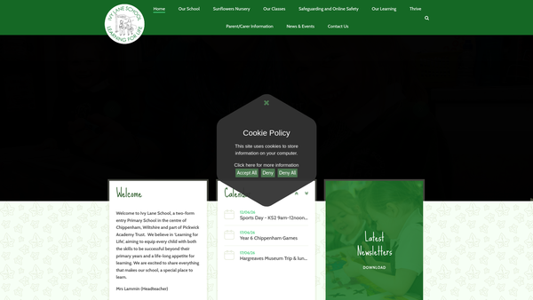 Screenshot of the Friends Of Ivy Lane (Foils) website