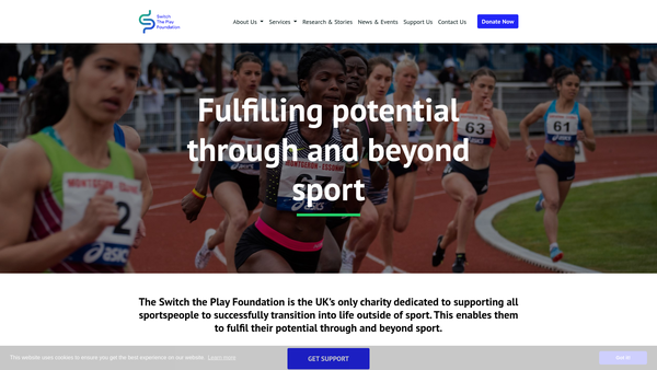 Screenshot of the Switch The Play Foundation website