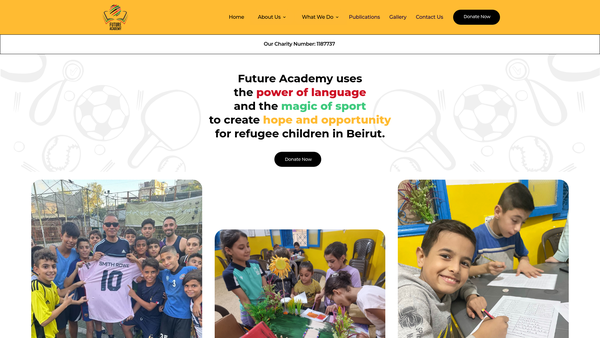 Screenshot of the Future Academy website