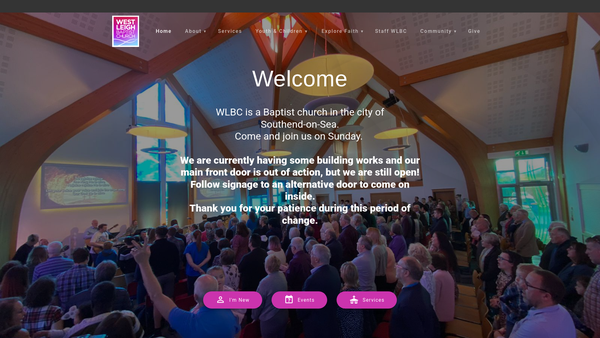Screenshot of the West Leigh Baptist Church website