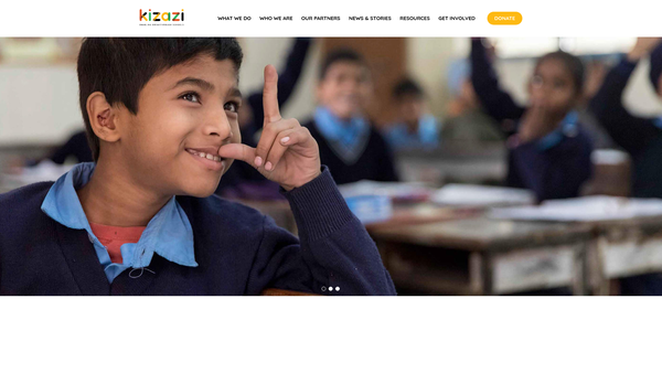 Screenshot of the Kizazi website
