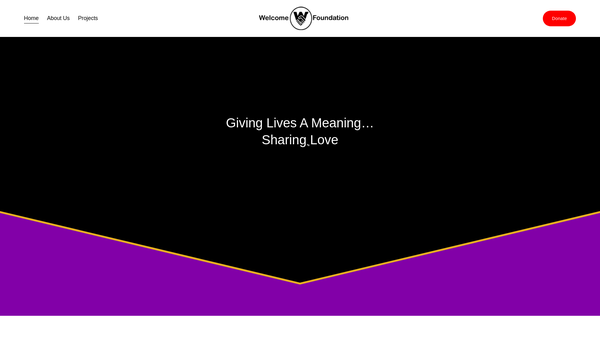Screenshot of the Welcome Foundation website