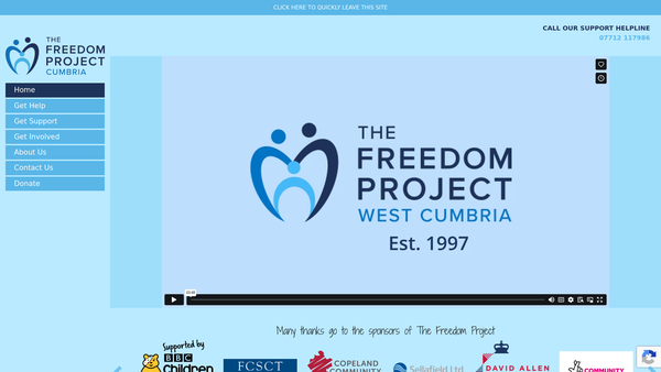 Screenshot of the West Cumbria Domestic Violence Support website