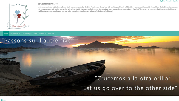 Screenshot of the Religious Of The Holy Family Of Bordeaux CIO website