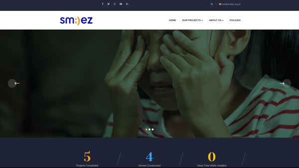 Screenshot of the Smilez website