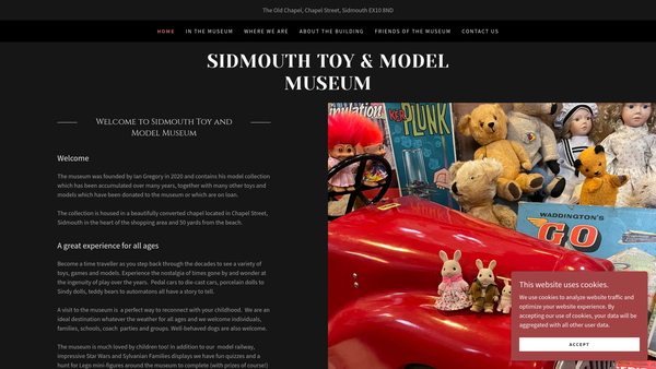 Screenshot of the Sidmouth Toy And Model Museum website