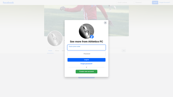 Screenshot of the Athletico Sports Foundation website