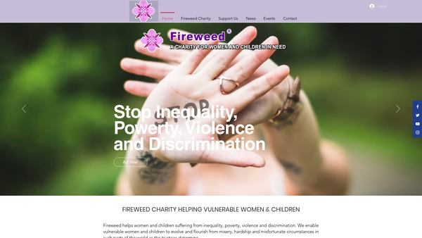 Screenshot of the Fireweed website