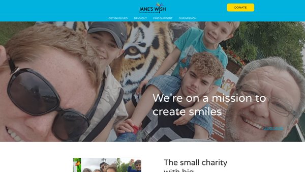 Screenshot of the Jane's Wish website