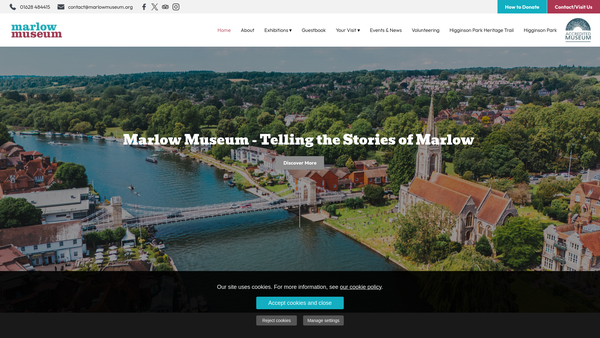 Screenshot of the Marlow Museum Centre Project website