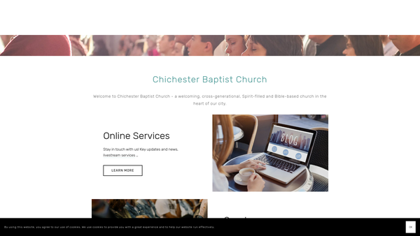 Screenshot of the Chichester Baptist Church website