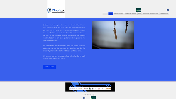 Screenshot of the Zimbabwe National Anglican Fellowship UK website