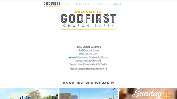 Screenshot of the Godfirst Barry website