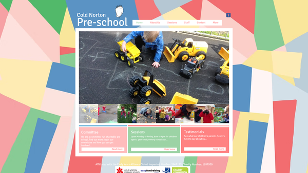 Screenshot of the Cold Norton Pre-School website