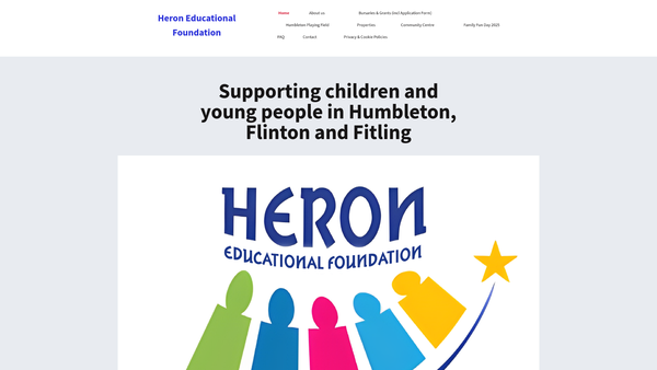 Screenshot of the Heron Educational Foundation website