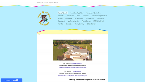 Screenshot of the Ysgol Ty Ffynnon Childcare website