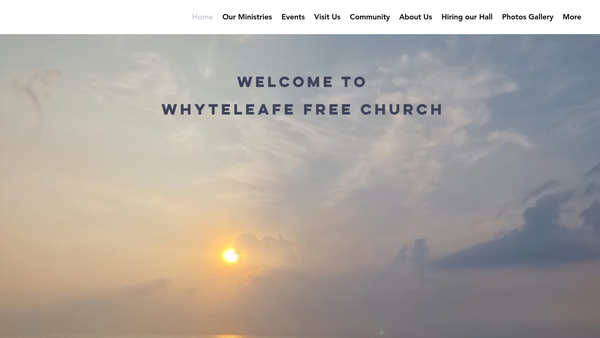 Screenshot of the Whyteleafe Free Church website