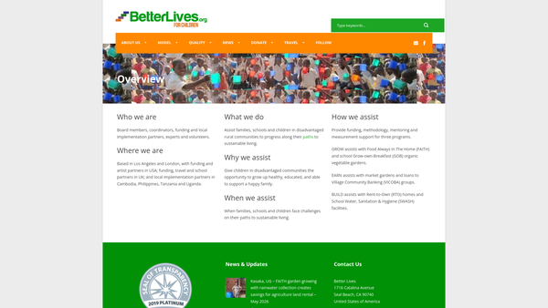 Screenshot of the Better Lives UK website