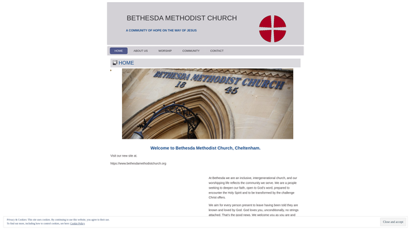 Screenshot of the Bethesda Methodist Church website