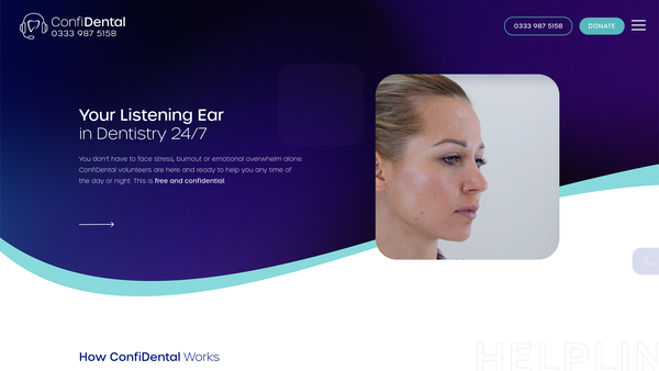 Screenshot of the Confidental website