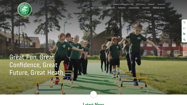 Screenshot of the Great Heath Academy PTA website